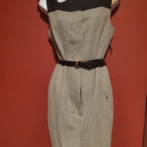 Akris Punto Black and Cream Midi Dress